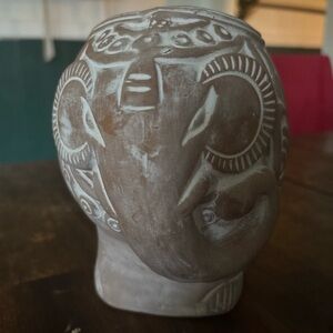 Elephant Motif Brown Sculpture Garden TerraCotta Pot